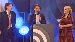 Carsten Hoyer, Stefan Ganß und Fee Theumer beim Radiopreis 2010.  