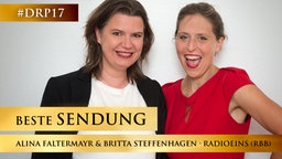 Alina Faltermayr und Britta Steffenhagen von radioeins (rbb) Alina Faltermayr und Britta Steffenhagen von radioeins (rbb) © Thomas Ecke Foto: Thomas Ecke