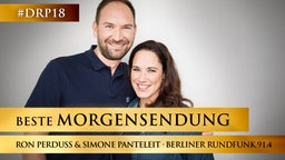 Ron Perduss und Simone Panteleit vom Berliner Rundfunk 91.4 © Berliner Rundfunk 91.4 