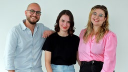 Simon Kerber, Gloria Grünwald und Miriam Fischer von egoFM. © egoFM / Marlen Piazza Foto: Marlen Piazza