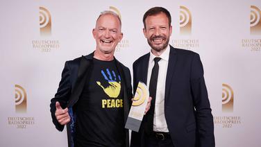Gewinner in der Kategorie "Beste Programmaktion": Johannes Ott und Mike Thiel von Radio Gong 96.3 © Deutscher Radiopreis / Morris Mac Matzen Foto: Morris Mac Matzen
