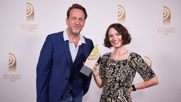Gewinner in der Kategorie "Bestes Informationsfortmat": Fred Schreiber und Gloria Grünwald von egoFM. © Deutscher Radiopreis / Morris Mac Matzen Foto: Morris Mac Matzen