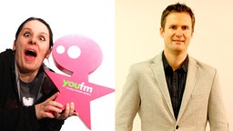 Kathrin Fricke und Jan Vorderwülbecke von YOUFM, nominiert für die "Beste Innovation" (Montage) © Hessischer Rundfunk 