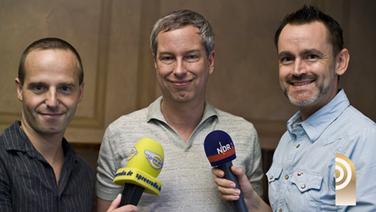 Der Moderator und Comedian Thomas Hermanns im Interview mit Marc-Anton Schmitt (105'5 Spreeradio) und Thomas Mohr (NDR 2) © NDR Foto: Jack Ackenhausen