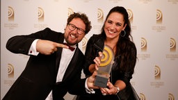 Gewinner in der Kategorie "Beste Morgensendung": Christian Fuchs und Simone Panteleit vom Berliner Rundfunk 91.4.  © Deutscher Radiopreis / Morris Mac Matzen Foto: Morris Mac Matzen